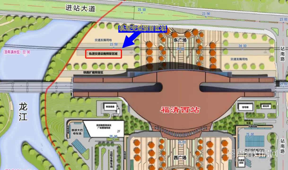 资讯详情页   根据去年7月公示的福清西站片区核心区修建性详细规划